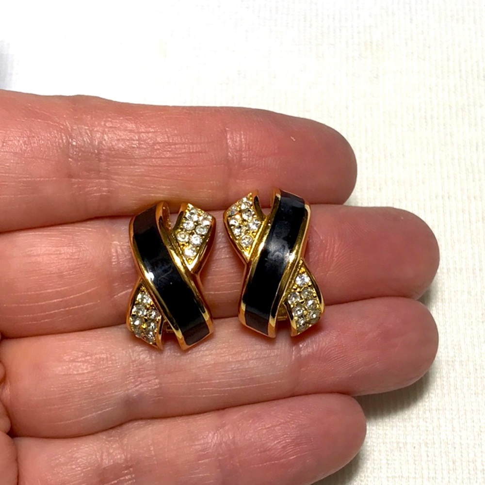 π RARE Christian Dior βXβ Style Clip Back Earrings π - Picture 6 of 6